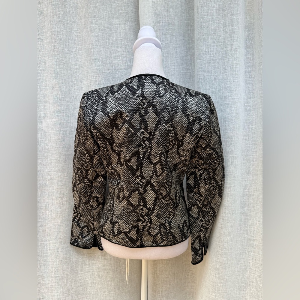 1990 Python Snake Skin Silk Quilted Rhinestone Bu… - image 5